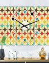 Abstract Retro Geometric Pattern V - Oversized Mid-Century wall clock - 3 Panels