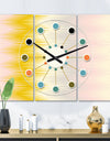 Retro Abstract Design IV - Oversized Mid-Century wall clock - 3 Panels