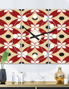 Retro Pattern Abstract Design XIII - Oversized Mid-Century wall clock - 3 Panels