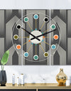 Mimimal Black and White Design III - Oversized Mid-Century wall clock - 3 Panels