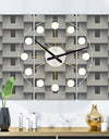 Mimimal Black and White Design I - Oversized Mid-Century wall clock - 3 Panels