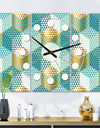 Retro Hexagon Pattern IV - Oversized Mid-Century wall clock - 3 Panels