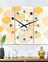 Circular Abstract Retro Geometric IX - Oversized Mid-Century wall clock - 3 Panels