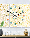 Golden Maze II - Oversized Mid-Century wall clock - 3 Panels