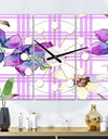 Floral Botanical Retro VII - Oversized Mid-Century wall clock - 3 Panels