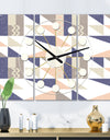 Retro Geometric  Design X - Oversized Mid-Century wall clock - 3 Panels