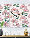 Floral Botanical Retro XII - Oversized Mid-Century wall clock - 3 Panels