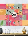 Geometric Retro Minimal I - Oversized Mid-Century wall clock - 3 Panels