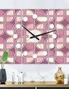 Retro Purple Pink Desing - Oversized Mid-Century wall clock - 3 Panels