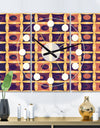 Retro Grid in Orange - Oversized Mid-Century wall clock - 3 Panels