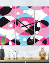 Abstract Geometric Retro I - Oversized Mid-Century wall clock - 3 Panels