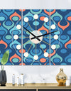 Retro Abstract Drops X - Oversized Mid-Century wall clock - 3 Panels