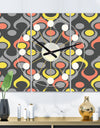 Retro Abstract Drops I - Oversized Mid-Century wall clock - 3 Panels