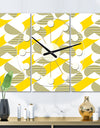 Abstract Retro Geometric II - Oversized Mid-Century wall clock - 3 Panels