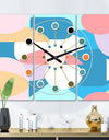 Retro Geometrical Abstract Pattern II - Oversized Mid-Century wall clock - 3 Panels