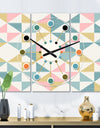 Diamond Retro II - Oversized Mid-Century wall clock - 3 Panels