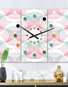 Retro Geometrical Abstract Pattern I - Oversized Mid-Century wall clock - 3 Panels