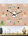 Pineapple Summer Bliss VII - Oversized Mid-Century wall clock - 3 Panels