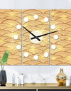 Golden Clouds In The Sky - Oversized Mid-Century wall clock - 3 Panels