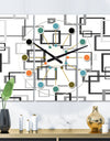 Abstract Retro Design II - Oversized Mid-Century wall clock - 3 Panels