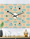 Abstract Retro Geometrical Design V - Oversized Mid-Century wall clock - 3 Panels