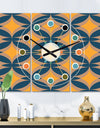 Abstract Retro Design III - Oversized Mid-Century wall clock - 3 Panels