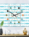 Abstract Retro Geometrical Design III - Oversized Mid-Century wall clock - 3 Panels