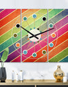 Geometrical Retro Design IV - Oversized Mid-Century wall clock - 3 Panels