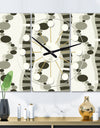 Monochrome Geometric Pattern VI - Oversized Mid-Century wall clock - 3 Panels