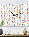 Color Waves of Polka Dots - Oversized Mid-Century wall clock - 3 Panels