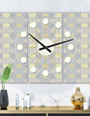 Golden Cornflower Pattern - Oversized Mid-Century wall clock - 3 Panels