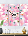 Diamond Retro VI - Oversized Mid-Century wall clock - 3 Panels