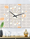 Retro Geometrical Pattern II - Oversized Mid-Century wall clock - 3 Panels