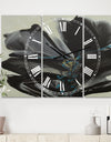 Many Shades of Gray 2 - Oversized Modern Wall Clock - 3 Panels