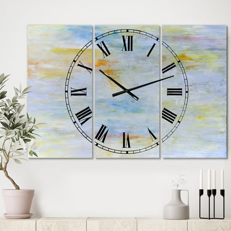 Gently Down the Stream - Oversized Modern Wall Clock - 3 Panels