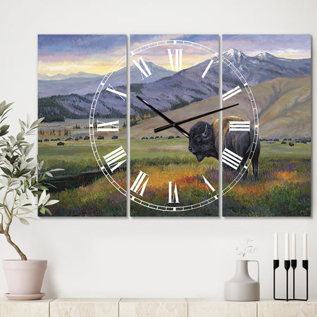 One Ton Warrior - Large Traditional Wall Clock - 3 Panels