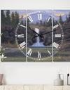 Running Eagle Falls - Oversized Traditional Wall Clock - 3 Panels