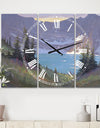 Iceberg Lake - Large Traditional Wall Clock - 3 Panels