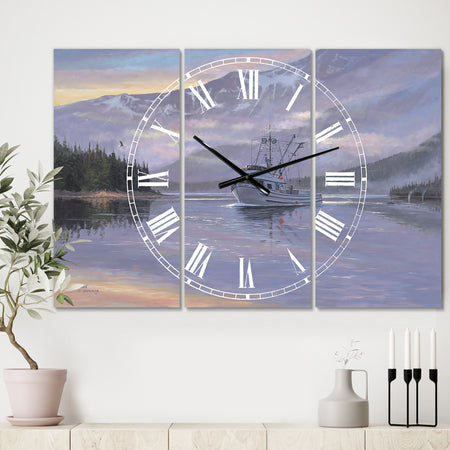 The Last Frontier - Oversized Traditional Wall Clock - 3 Panels