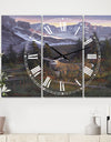 High Country Muley - Large Traditional Wall Clock - 3 Panels