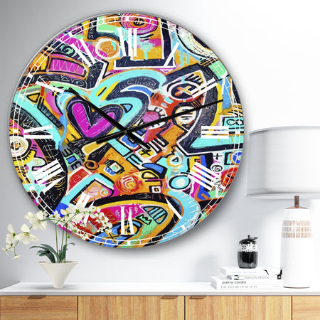 Peacock Love Shimmy - Large Modern Wall Clock