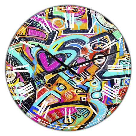 Peacock Love Shimmy - Large Modern Wall Clock