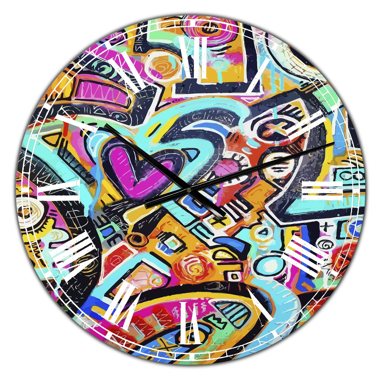 Peacock Love Shimmy - Large Modern Wall Clock