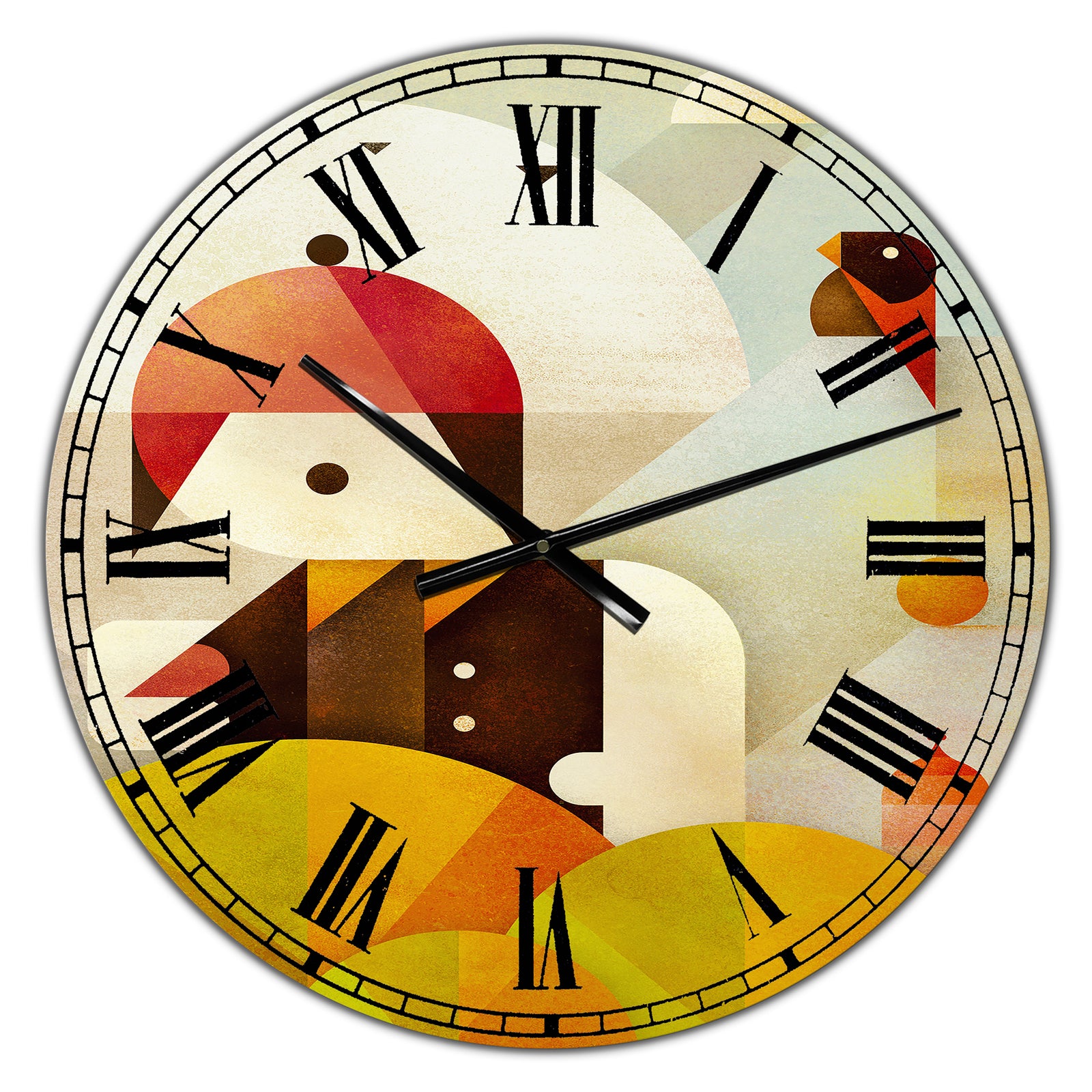 Young Man With Red Bird - Mid-Century Wall Clock