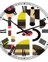 Circe Composition in Pink Green And Black I - Large Mid-Century Wall Clock