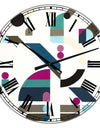 Circe Composition in Pink Green And Black III - Large Mid-Century Wall Clock