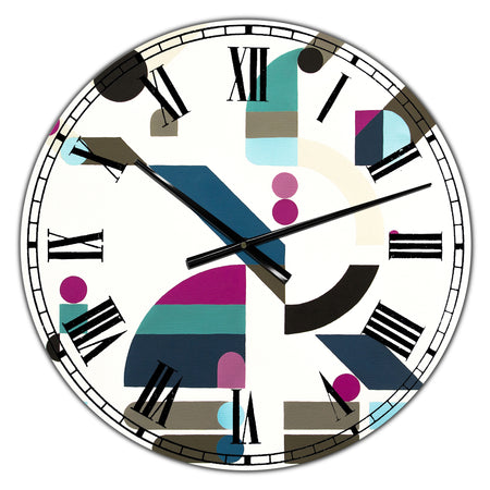 Circe Composition in Pink Green And Black III - Large Mid-Century Wall Clock