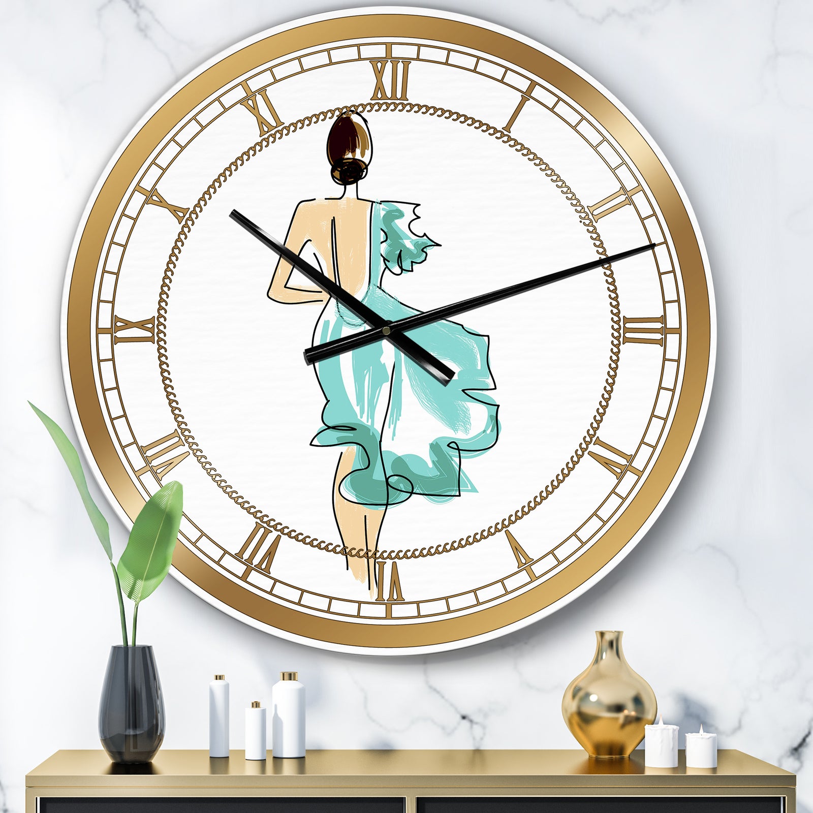 Evening Dress Fashion - Large Fashion Wall Clock