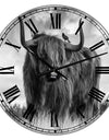 Longhaired Scottish Bull - Large Cottage Wall Clock