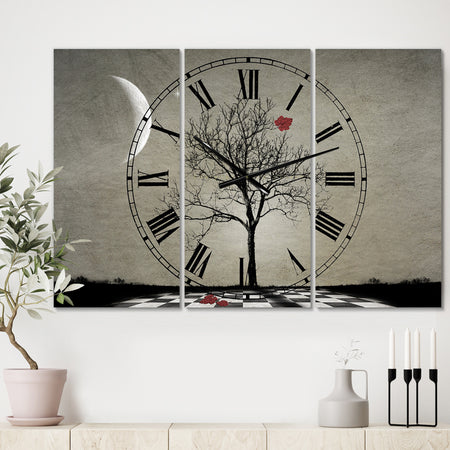 Inevitable - Large Cottage Wall Clock - 3 Panels